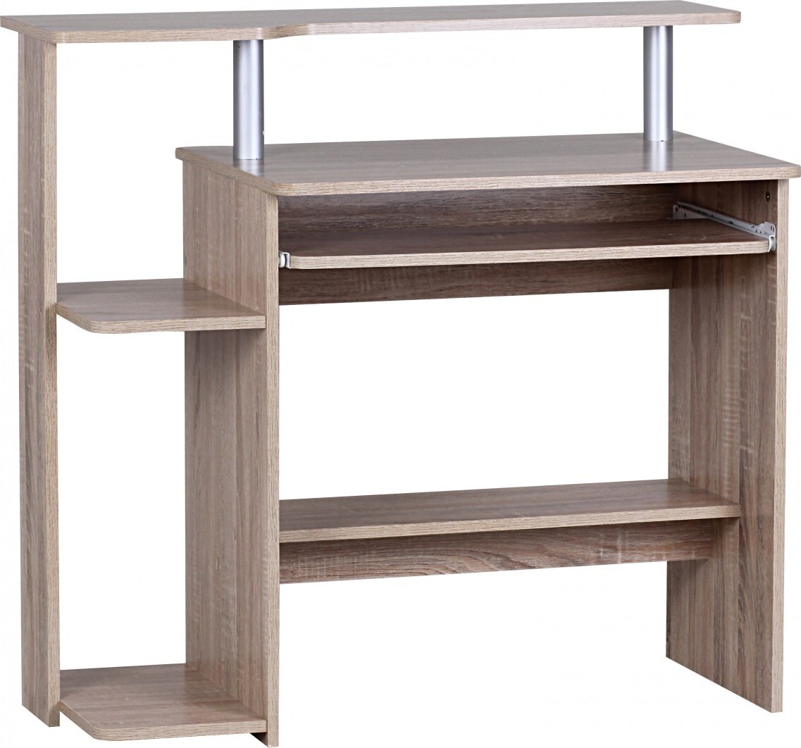 Computertisch: Intelligenter Tastaturauszug, Großzügige Arbeitsfläche, Langlebig und Pflegeleicht. Beige, 94x48x90 cm | Kadima Design BARWL1.171