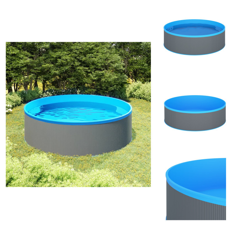 vidaXL Detské bazény 350x90 cm sivé - Bazény