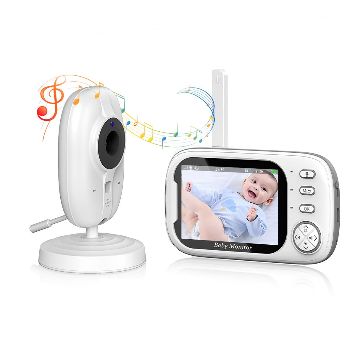 Dopwii Baby Monitor 3,5" HD LCD, VOX-Sprachaktivierung, Nachtsicht, 300 m Reichweite, Weiß KAUF-TRAD-BP026-017