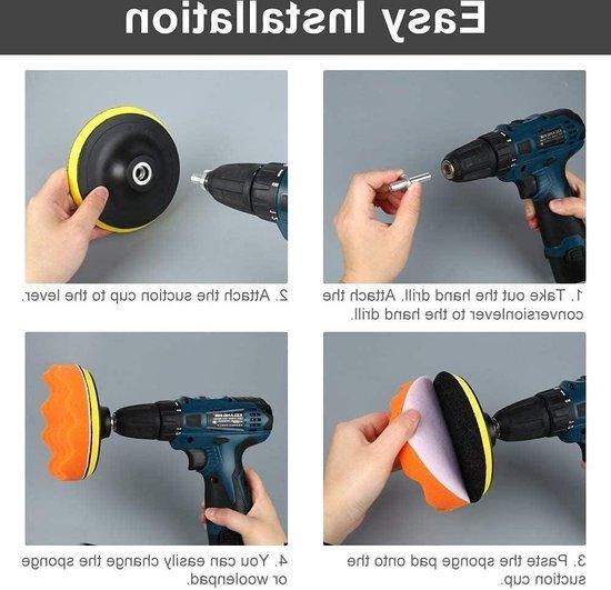 OEM Polijstmittel-Set für Auto-Bohrmaschine - 7 Stück - M14-Bohradapter-Kit - 15 cm 2026