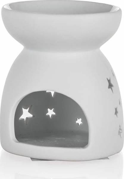 Home Decor WOHNKULTUR Aroma Lampe Porzellan 8 x 9 cm, Sterne, white