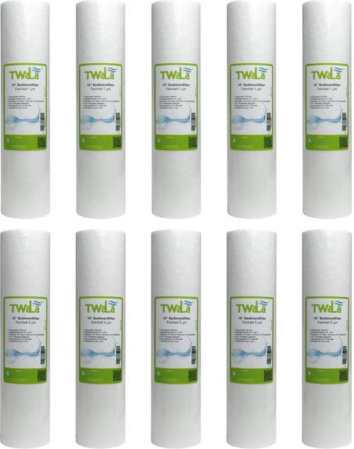 10x TWaLa 10' Mix-Set Sediment Filter (5x 1µm & 5x 5µm) für Umkehrosmose, Brunnenwasser Wasserfilter 1155