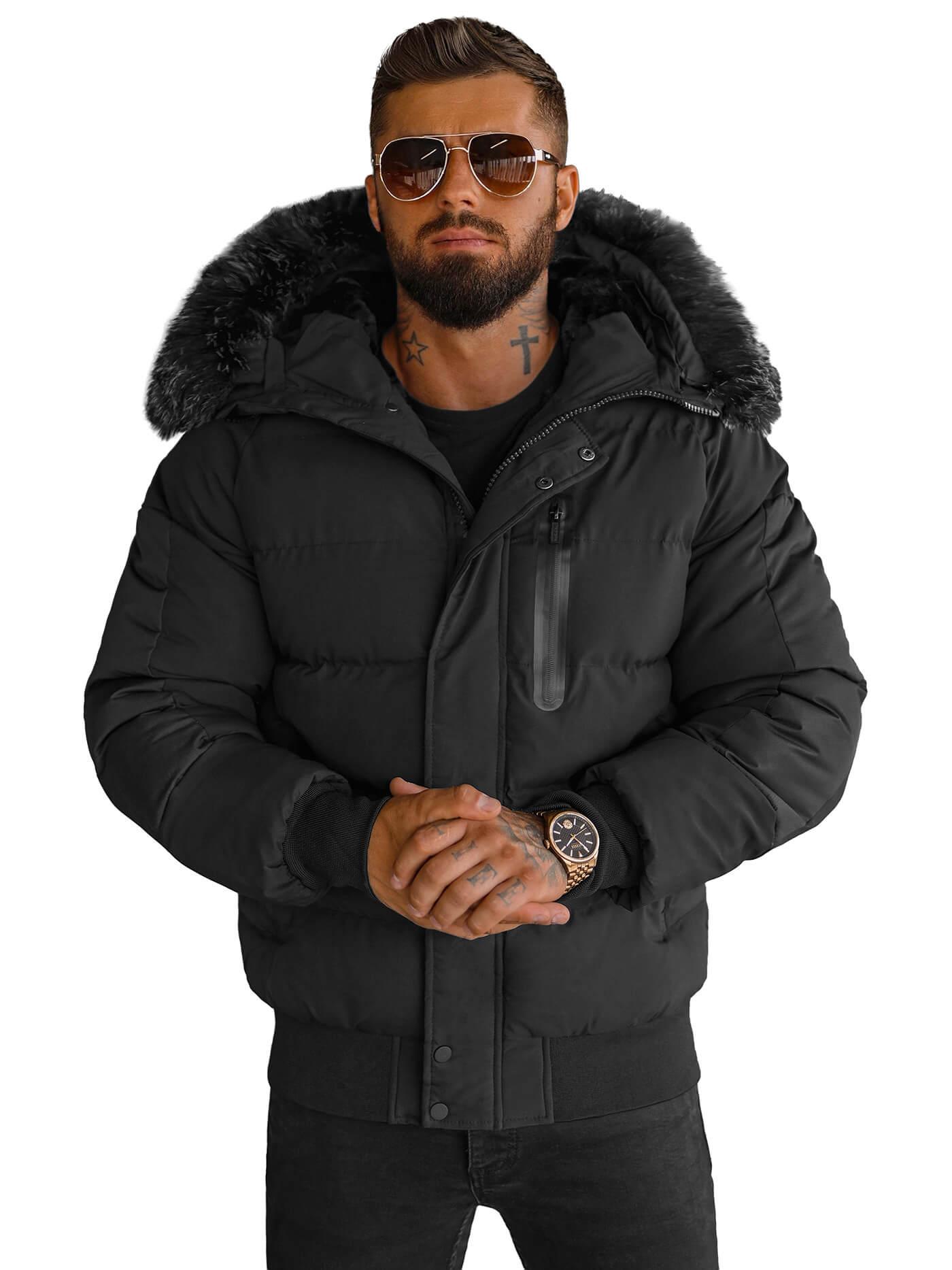 Herren Winterjacke Schwarz OZONEE O/M798Z Xxl