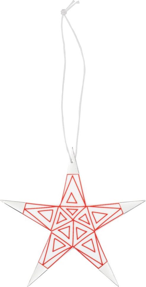 Räder Glücksstern groß,rot silberne Spitzen 12x12cm 90325