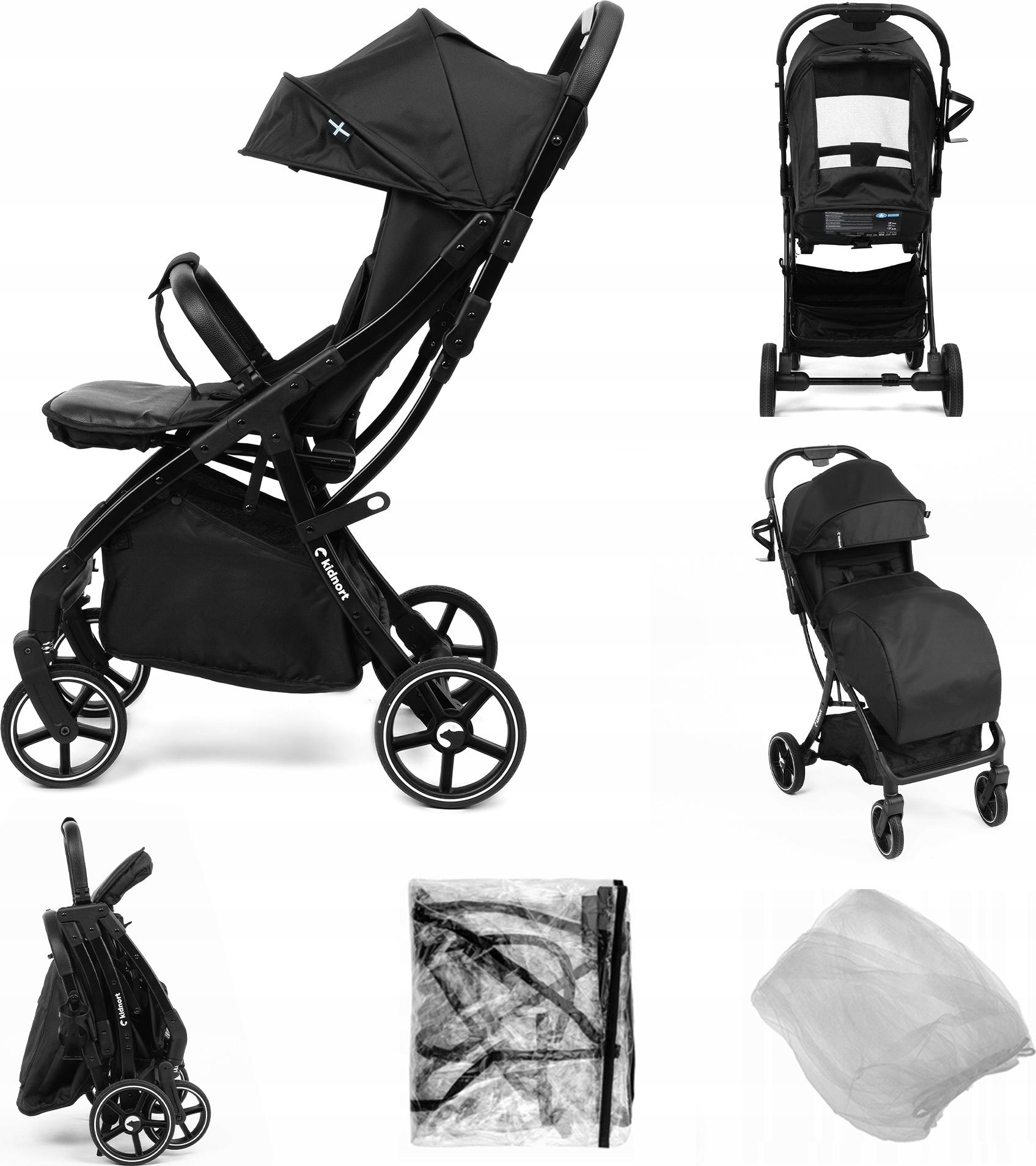 Kinderwagen Fjällräv Schwarz 7Kg Bis Zu 22 Kg, Einhand-Faltung 360° Räder