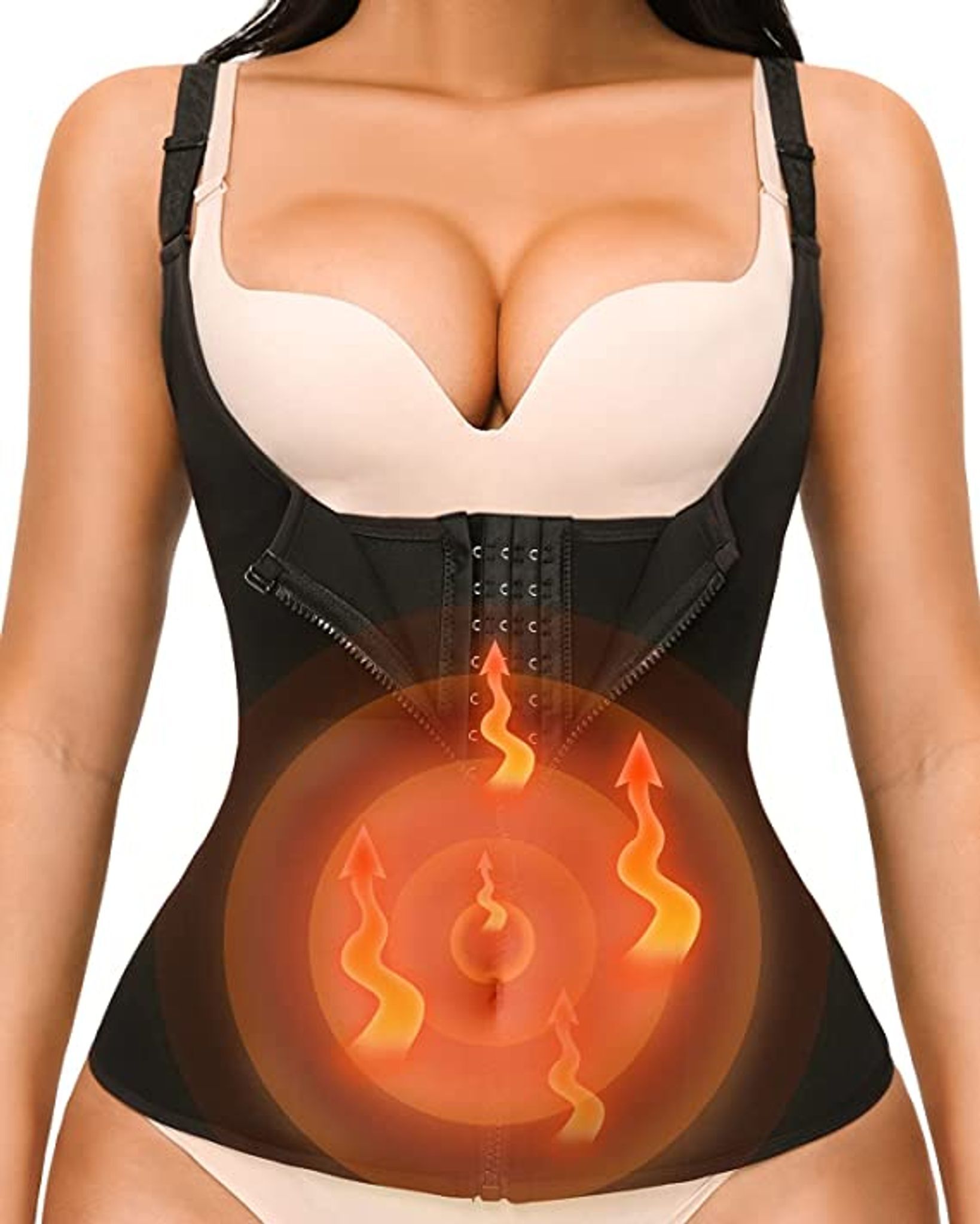 OD19 Korsett Damen Waist Trainer Figur Shaping Bauchweg Taillenformer Schwarz M