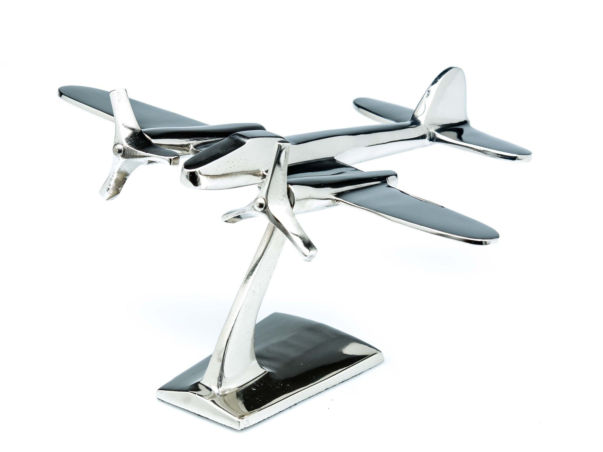 Aubaho Flugzeug Modell Aluminium Flugzeugmodell silber 23cm Antik-Stil Schreibtisch
