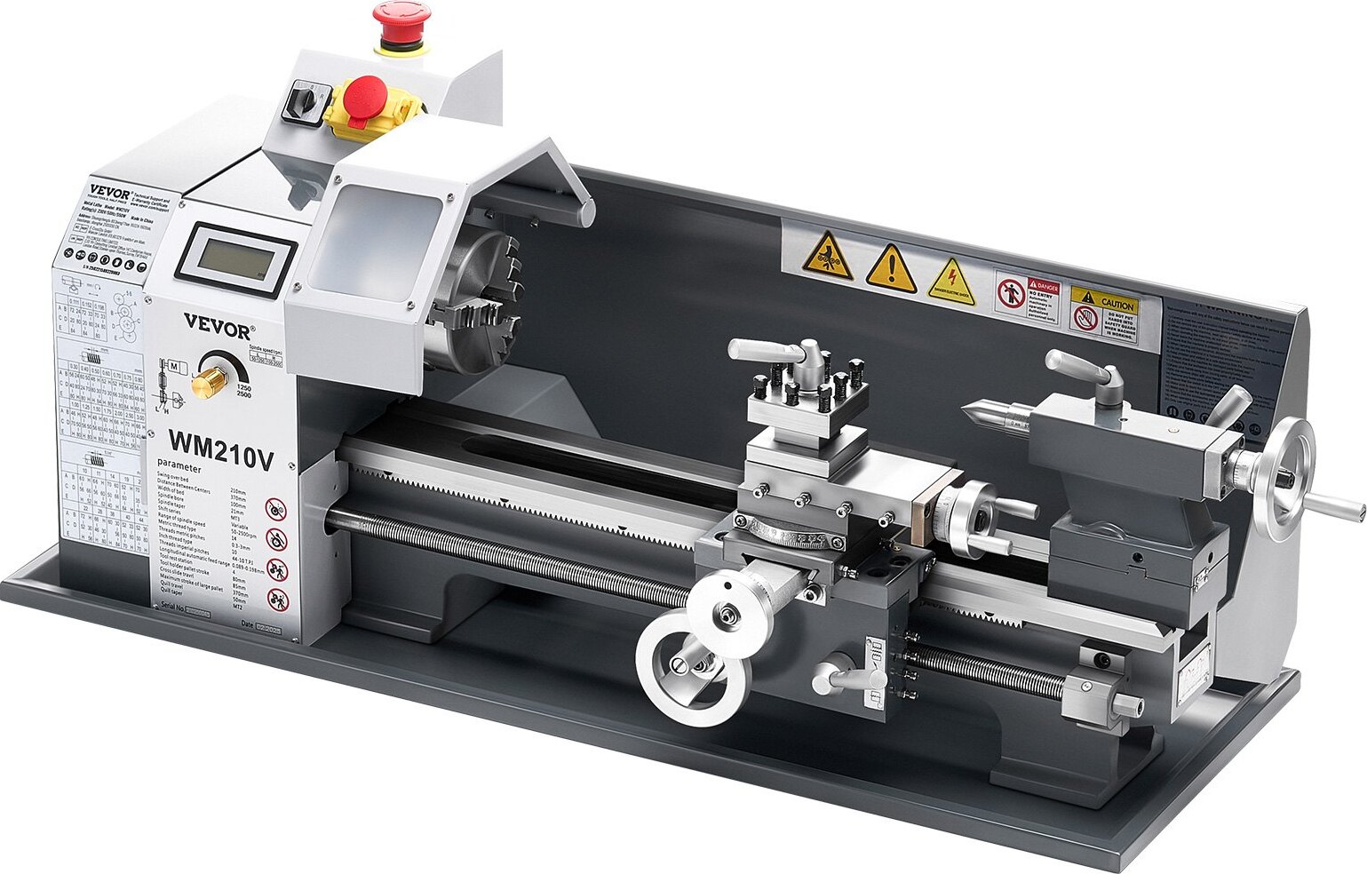 Topdeal Metalldrehmaschine Drehmaschine 550WTischdrehmaschine 2500U/min 21x37cm
