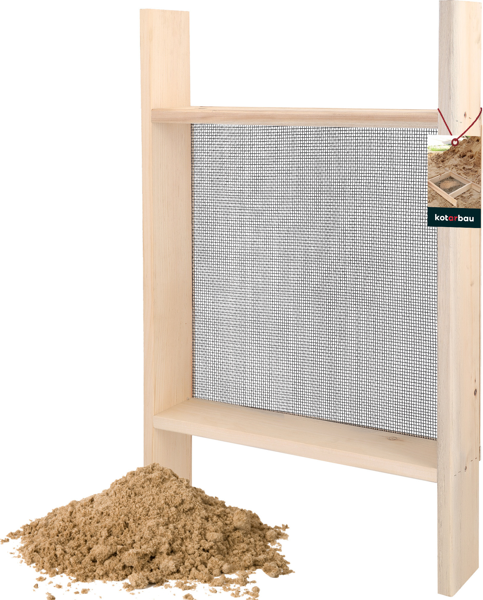 KOTARBAU® Durchwurfsieb 3x3 mm Holz Stahl Gartensieb Erde Kompostsieb Durchwurfsieb Sieb Gartenerde Gartensieb Erdsieb für Garten Sandsieb Gartensieb groß Garten Sieb Kompost Sieb Sand