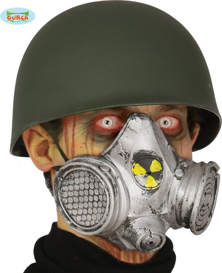Adesivo In Vinile Con Maschera Antigas E Simbolo Di Pericolo – 145 Mm, Impermeabile, Per Esterni