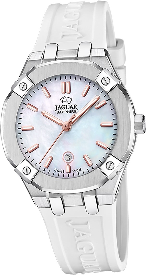 Dámske hodinky Jaguar silikónové biele náramkové hodinky Jaguar Diplomatic D2UJ1017/1