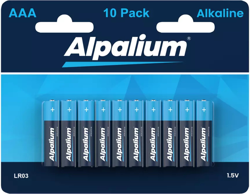 Alpalium Batterien, AAA 10er Pack, Markenqualität, LR03, Alkaline, 1,5V
