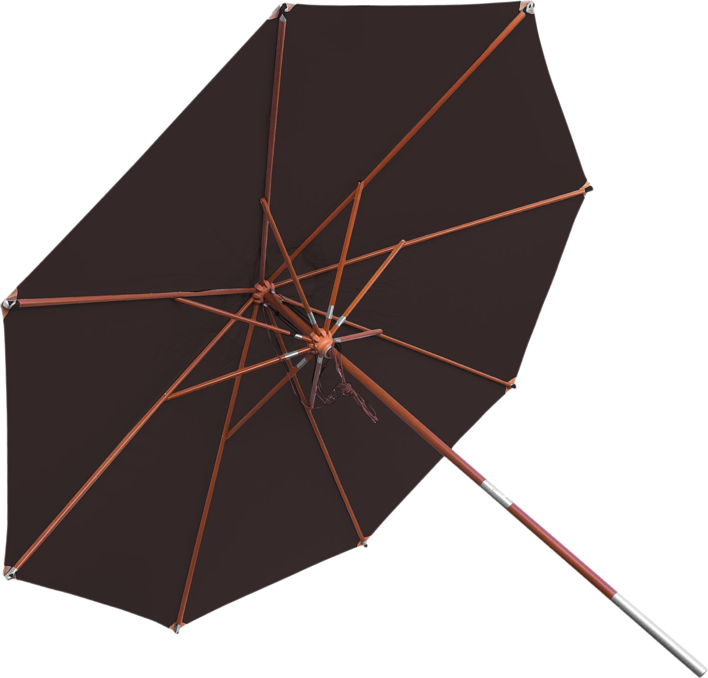 anndora Sonnenschirm 3,5m rund Braun Winddach UV-Schutz - Braun 350010