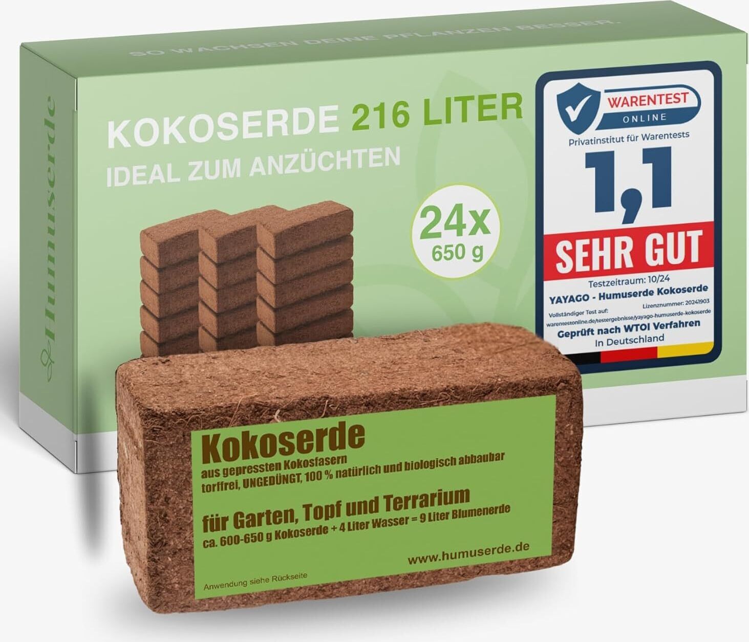Terra Discount Kokosfaserhumus – Torffreie Blumenerde, 24 Ziegel (ca. 216 Liter), Nachhaltig Terra Discount Kokosfaserhumus – Torffreie Blumenerde, 24 Ziegel (ca. 216 Liter), Nachhaltig
