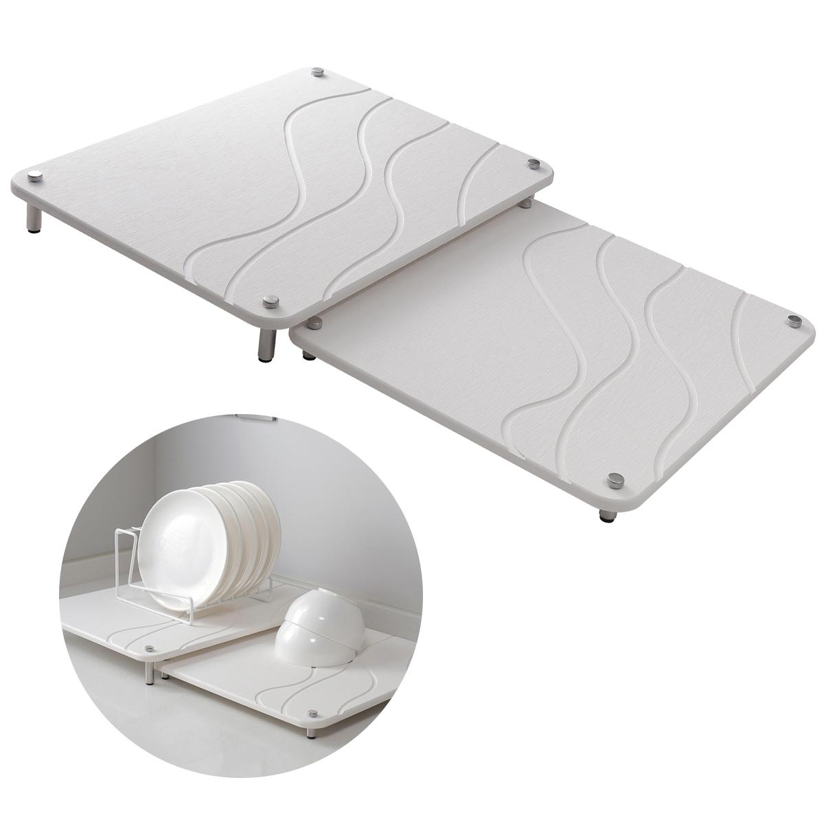 MEIYOU 2er Set Abtropfmatte, Saugstarke Trockenmatte Unterlage, Diatom Stein, Spülmatte, schnelltrocknend, rutschfest für Geschirr, Flaschen, Tassen KAUF-VIST-HC2186-016