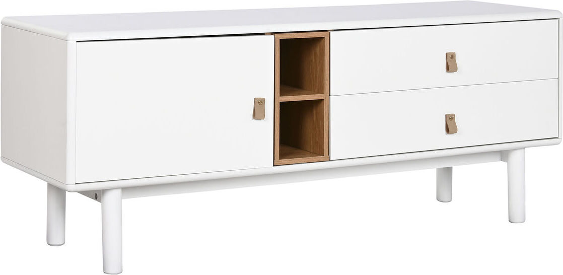 TV-Möbel Home ESPRIT Weiß natürlich Polypropylen Holz MDF 140 x 40 x 55 cm