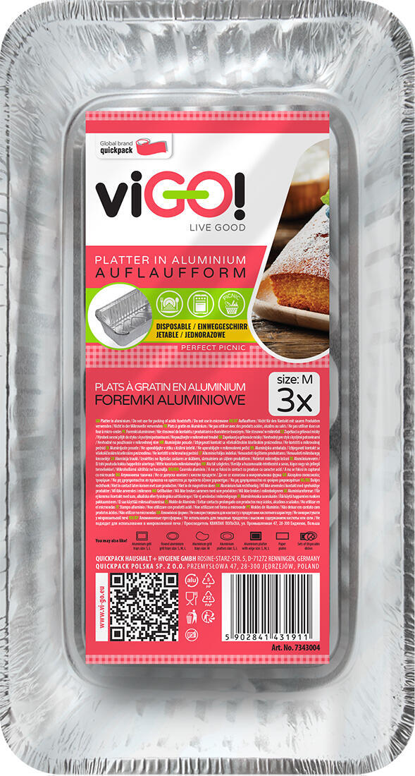 viGO! servierschüssel 20x11x5cm Al (3Stück)