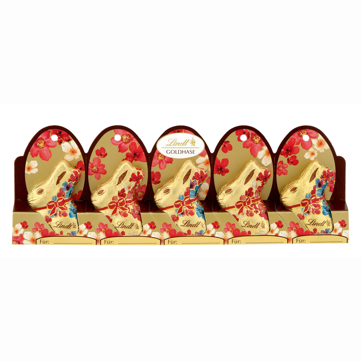 Lindt Goldhasen Hohlkörper Mini im Blumen Print Edition 50g 6er Pack 52190