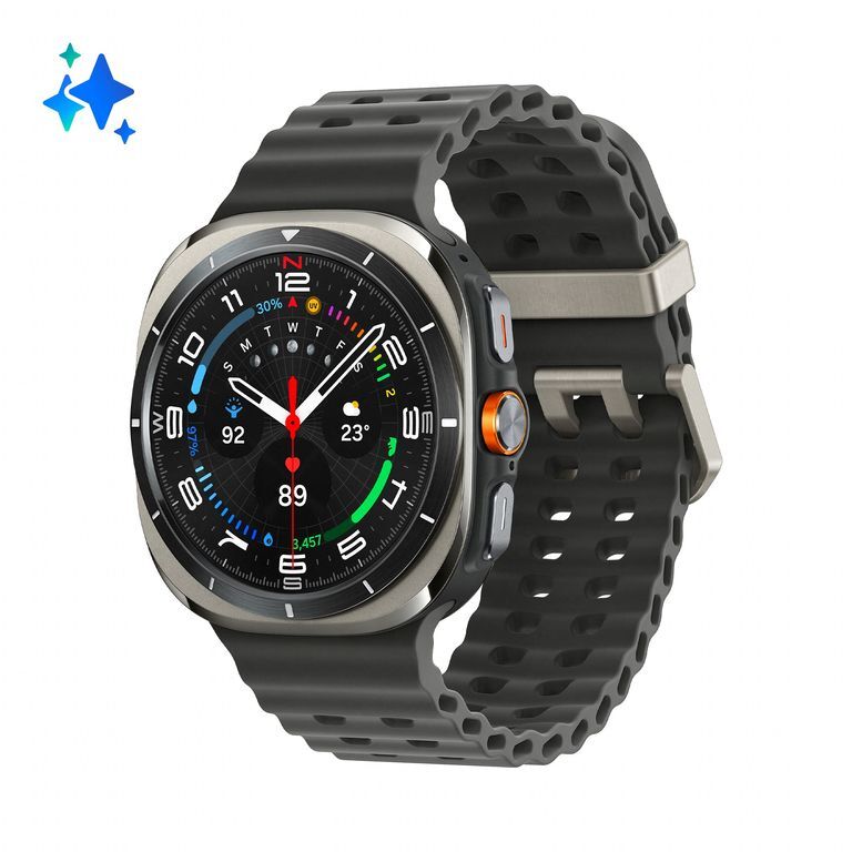 Samsung Galaxy Watch Ultra Smartwatch Galaxy AI, extrémna odolnosť, batéria s dlhou životnosťou, núdzová siréna, LTE, 47 mm titánové strieborné puzdro