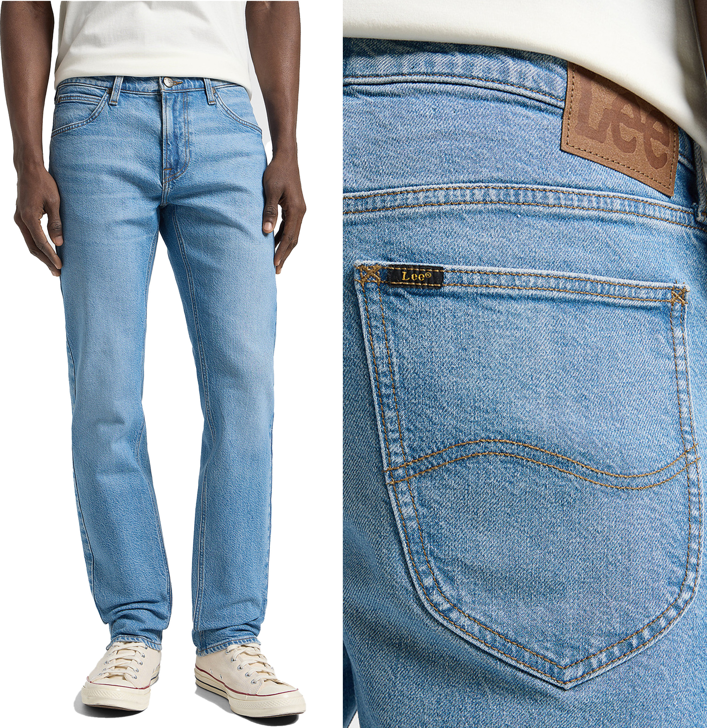 Lee Herrenjeans Blau: Regular Straight, 5-Taschen, Gewaschener Look 112363711DARENZIPFLY_AZSOREN