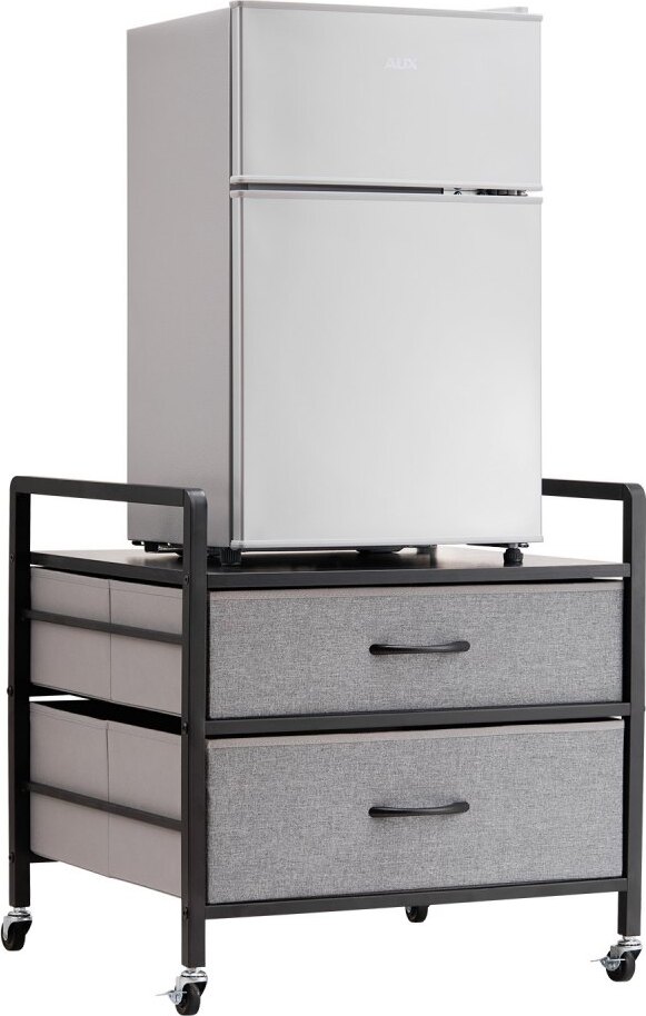 StarTech Minijääkaappiteline mit Stauraum 80 kg Grau - Minijääkaappitisch mit 2 Schubladen CTKMNBXZJ2CHTG08SV0