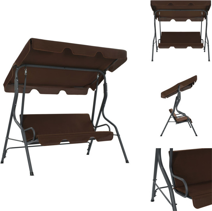 vidaXL Hollywoodschaukel Kaffeebraun 170×110×153 cm - Hollywoodschaukeln TLS45351