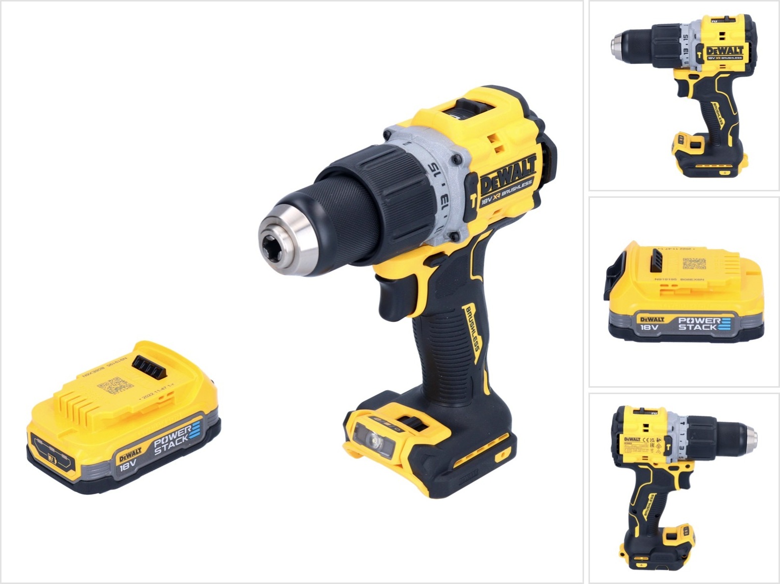 Akumulátorová príklepová vŕtačka DeWalt DCD 805 N 18 V 90 Nm bez kefiek + 1x akumulátor 1,7 Ah - bez nabíjačky