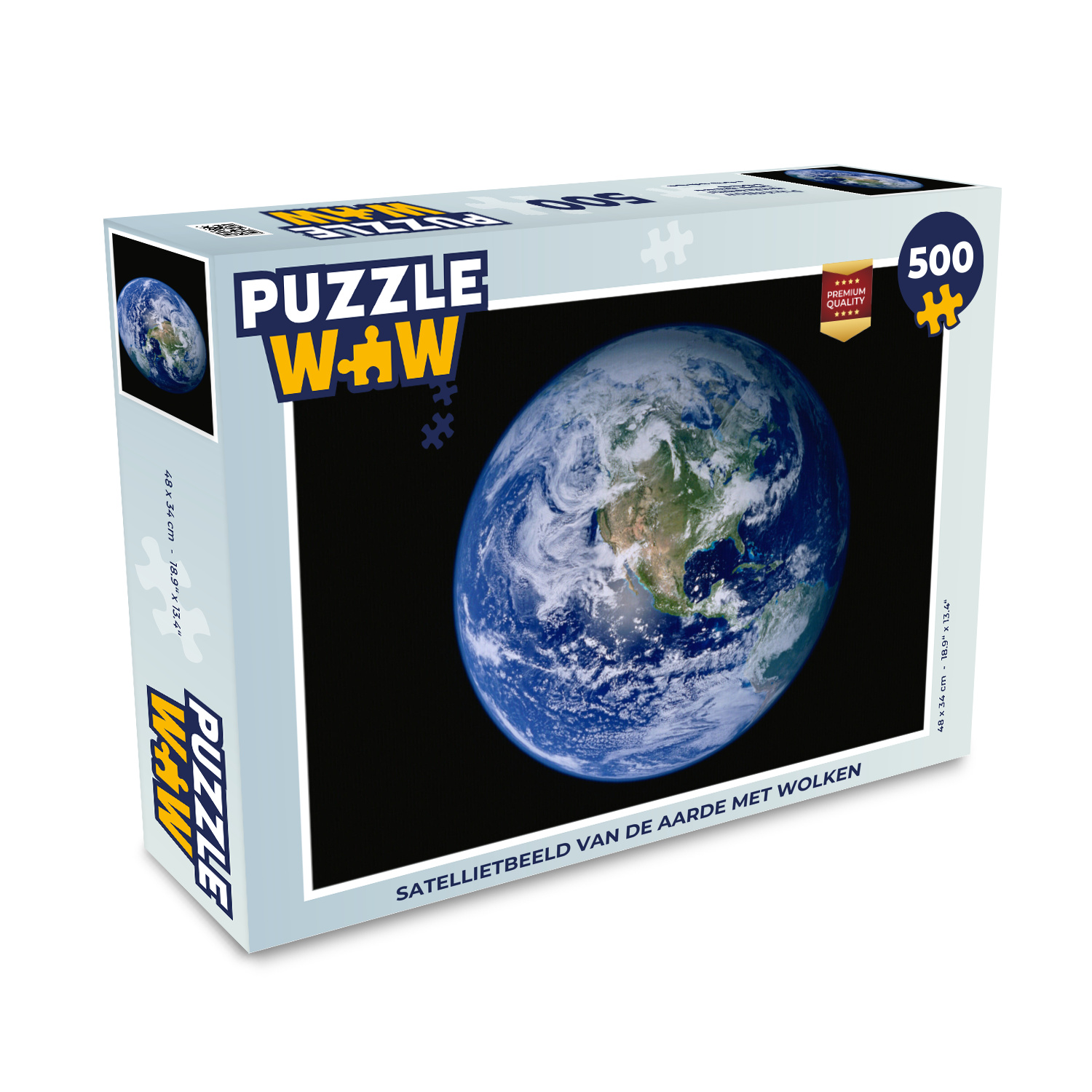 MuchoWow® Puzzle 500 Teile Satellitenbild der Erde mit Wolken - 500 Teile - Kinder - Selberbauen - Puzzlespiele 137|3747349