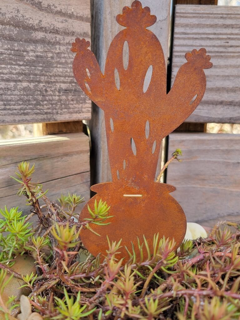 Gerrys Intergeschenke Edelrost Kaktus Mini-Saguaro zum Schrauben