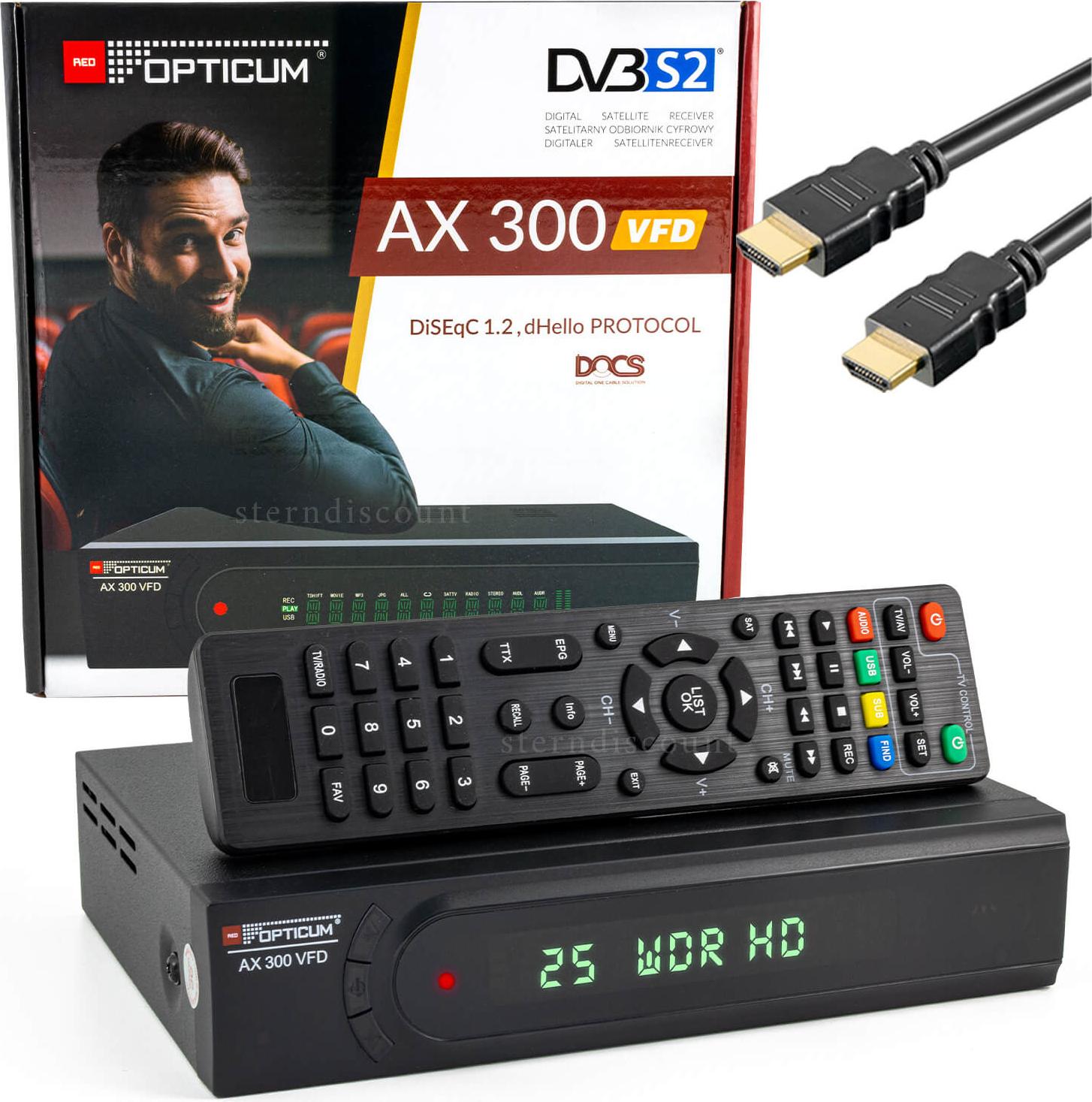 Opticum AX 300 VFD FHD Receiver DVB-S2 PVR 33052