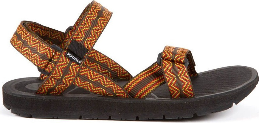 pánske sandále z EVA/polyesteru hnedé/žlté sandále mt 47