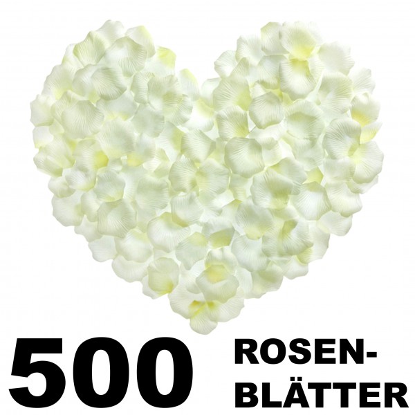 500x Rosenblätter Rosenblüten 5cm weiss Rosenblüten künstlich Rosen Blätter Deko