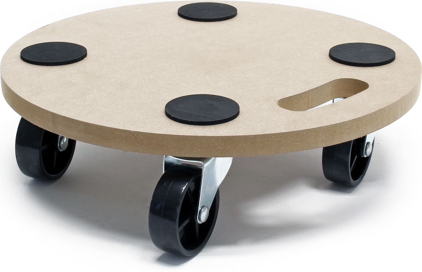 Wiltec Transportroller 250 kg 380 mm, rund, MDF Möbelroller, Rollbrett mit 4 Lenkrollen, Möbelhund als Umzugshilfe 61849