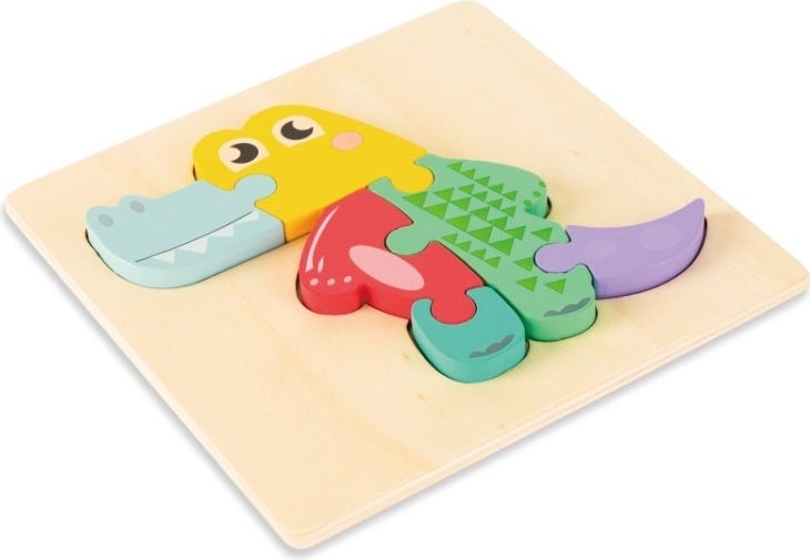 Alle Hersteller 3 PCs Frühkindliche Bildung Holz Drei-Dimensional Puzzle Spielzeug (Krokodil)