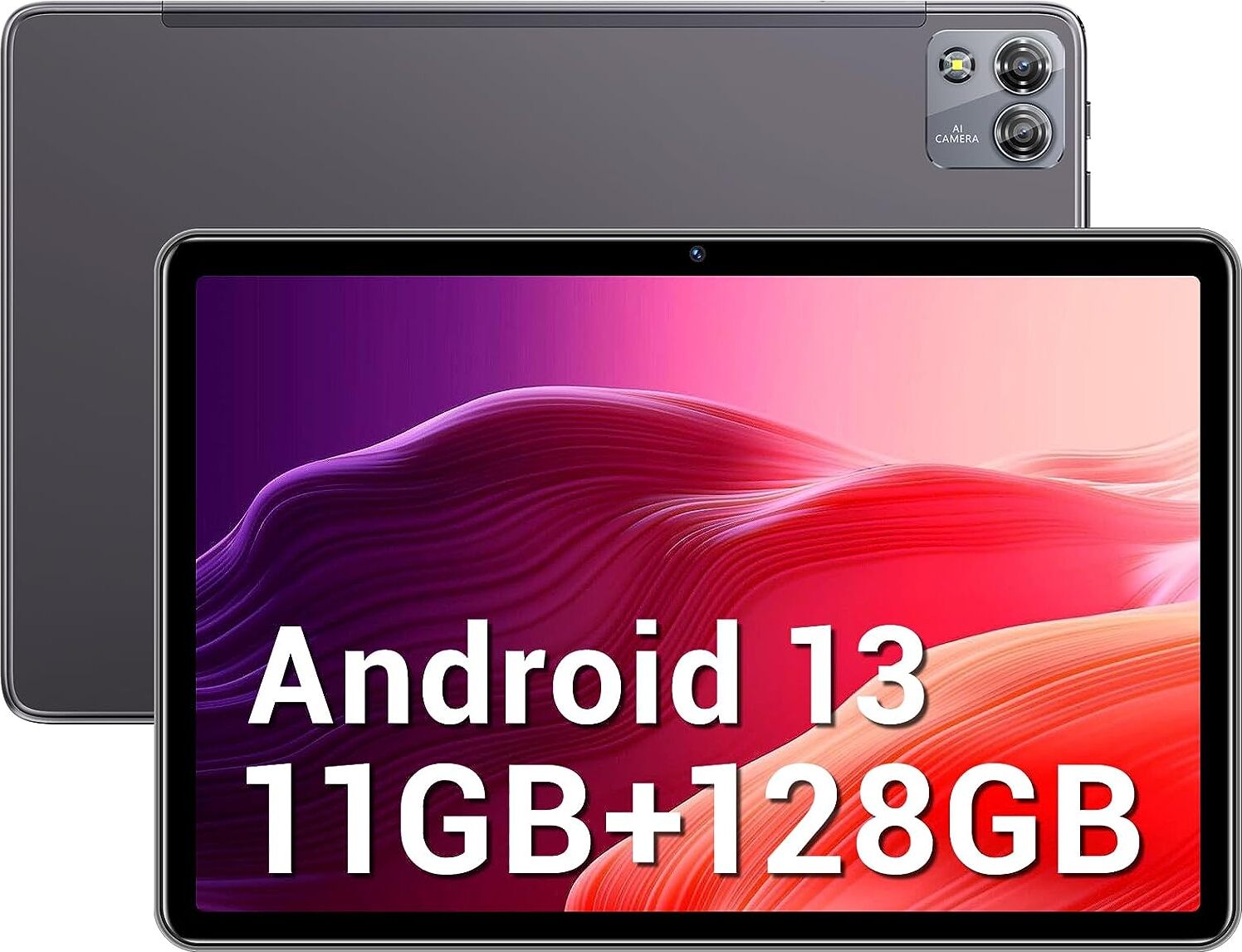DOOGEE T10S Tablet Android 13, 10.1 Zoll Gaming Tablet PC, 11GB RAM+128GB ROM (1TB TF) 6600mAh, 1920x1200 FHD, 8MP+5MP, Widevine L1, Octa-Core, 4G LTE/ 5G WiFi/ BT5.0/ OTG/GPS, Grau