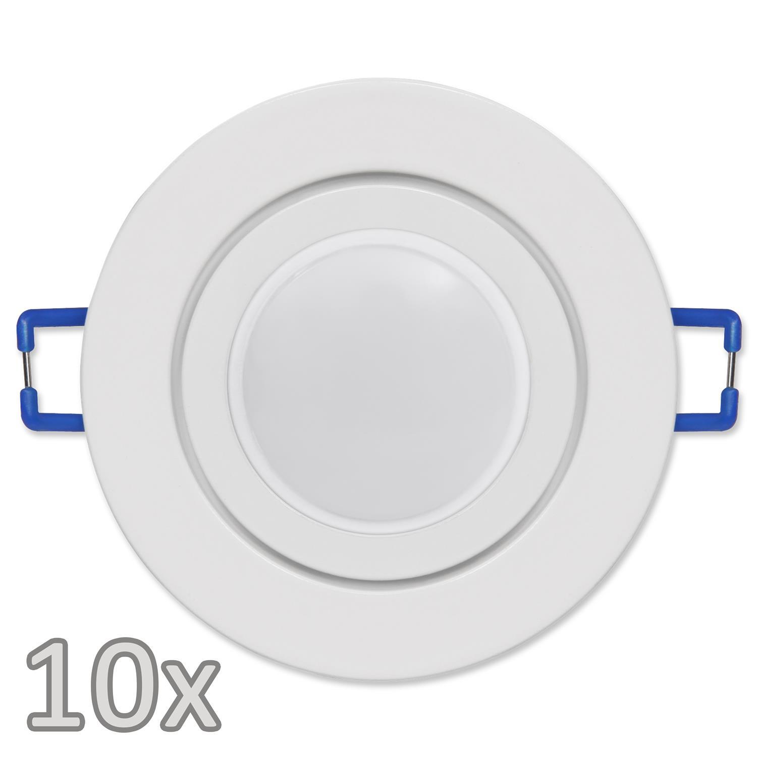 Einbauleuchten-Set McShine, 10xRahmen, 10xLED-Modul, 3W, 265lm, 230V, weiß, IP44 1452929