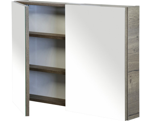 Spiegelschrank Sanox 90 x 13 x 65 cm tabacco 2-türig 84401539