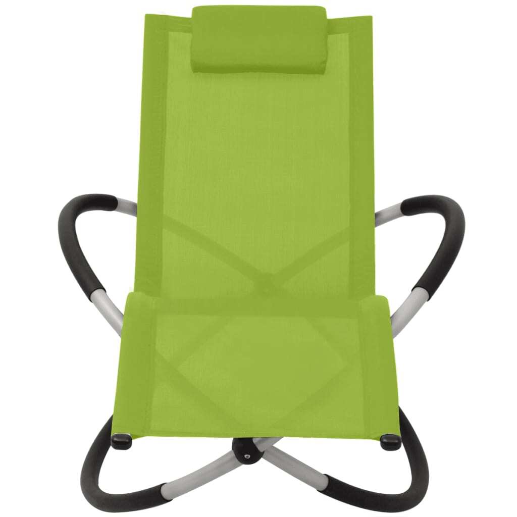vidaXL Lehátko Geometric Steel Green