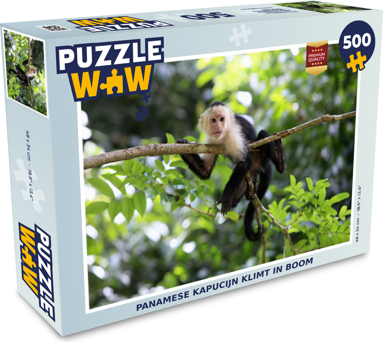 MuchoWow® Puzzle 500 Teile Kapuzineraffe aus Panama klettert auf Baum - 500 Teile - Kinder - Selberbauen - Puzzlespiele 137|38222157