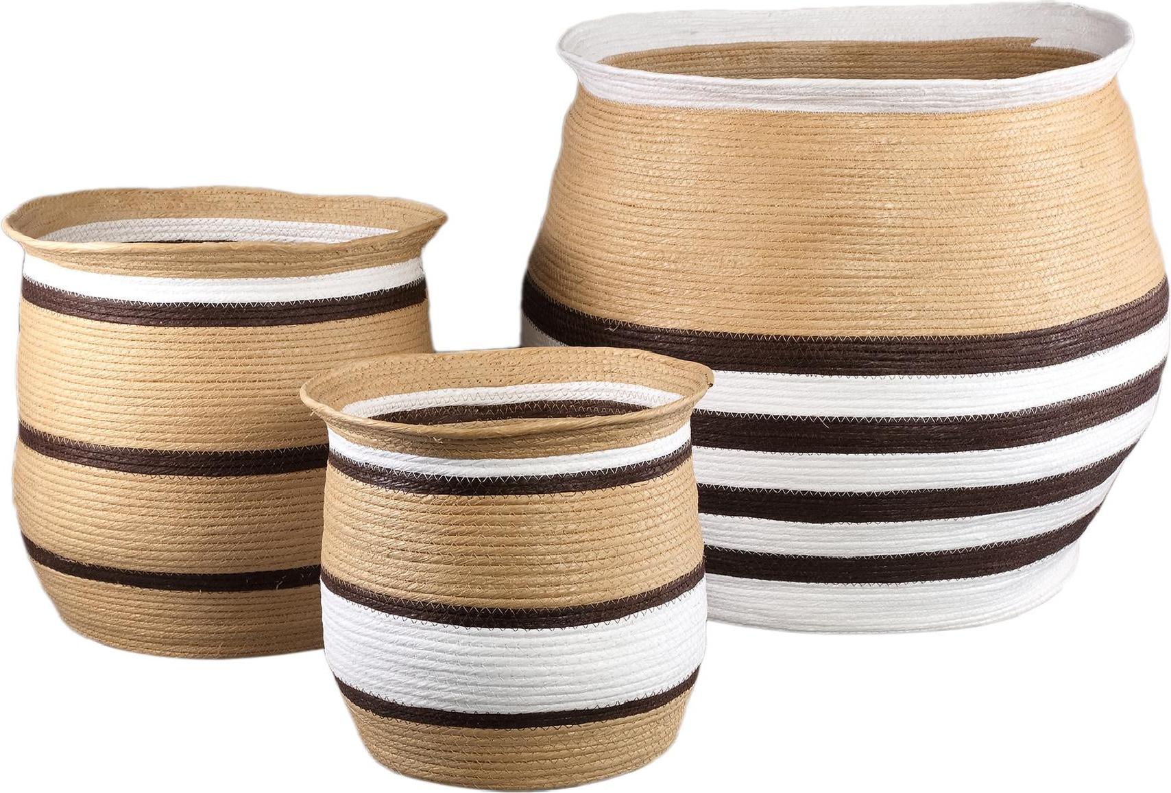 PTMD – Korb Melano – Braun – 58 x 58 x 55 cm – 3er-Set 720659