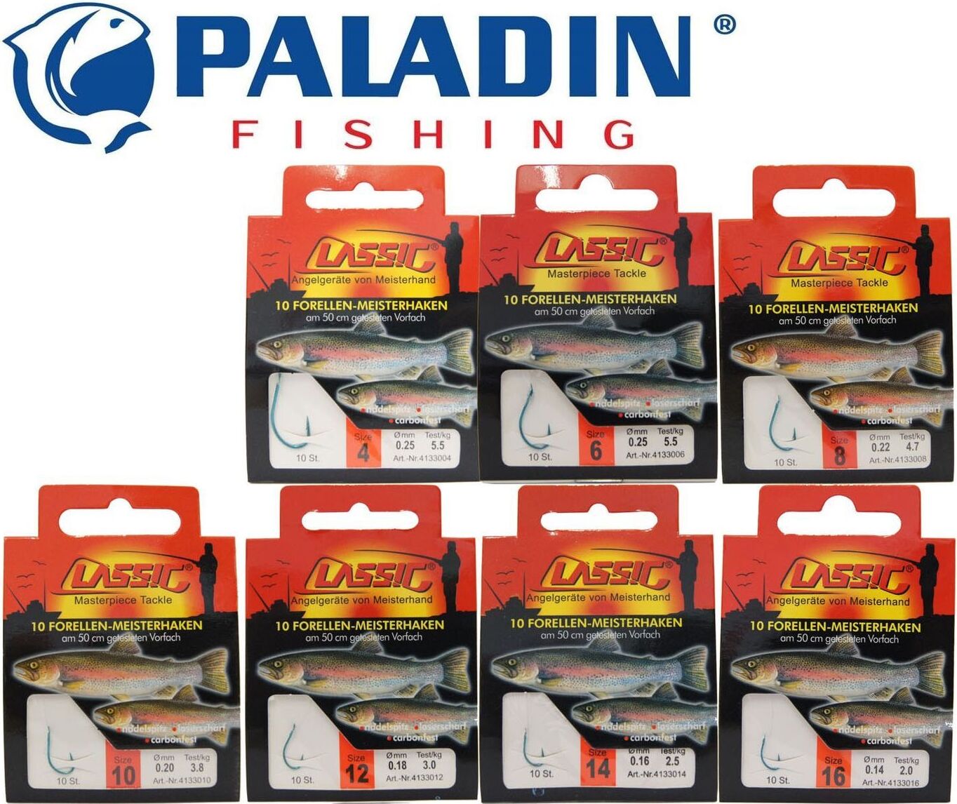 Paladin Forellenhaken Forellen Haken zum Forellenangeln blau 50cm, Größe:14 4133014