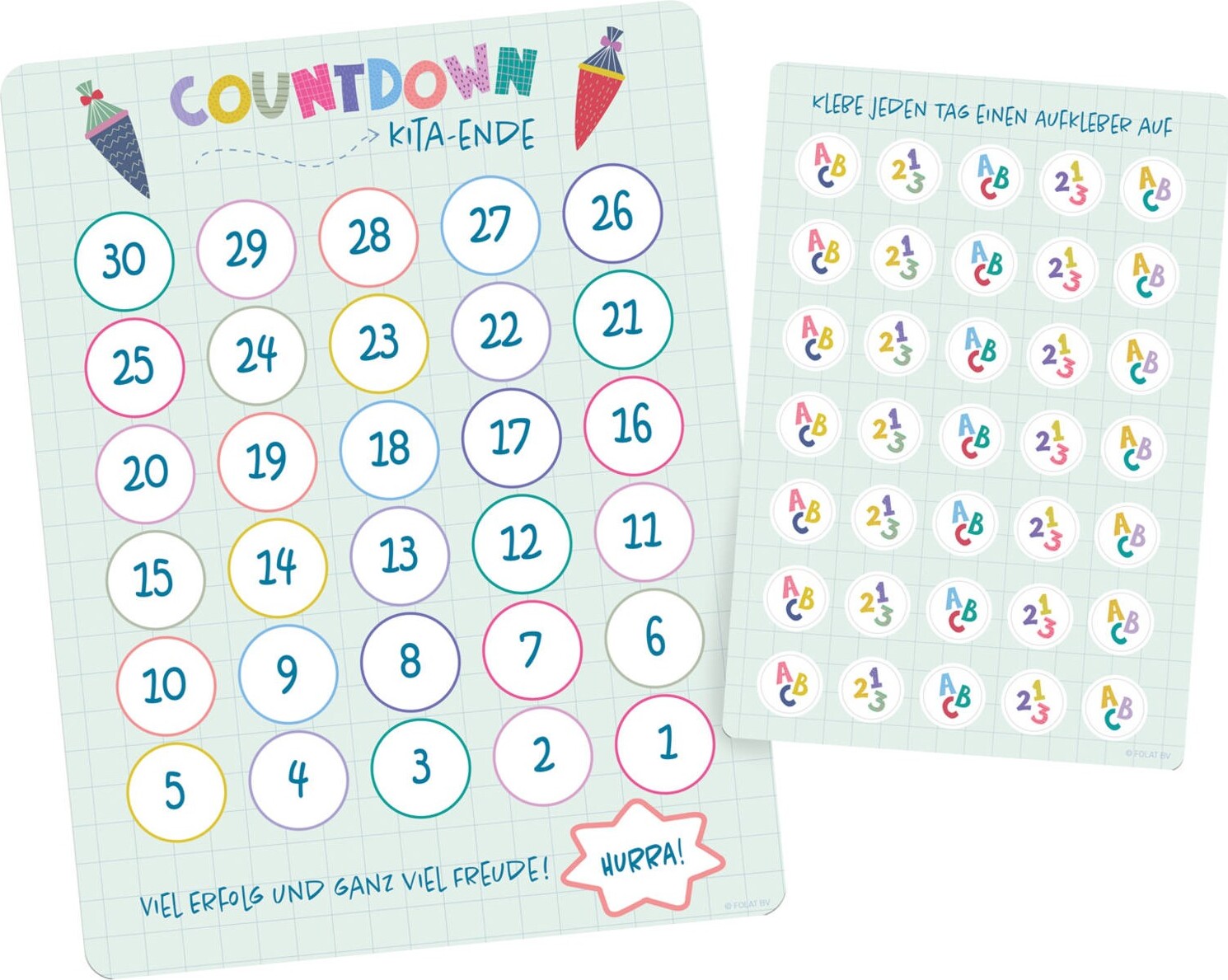 Folat Einschulung Countdown Kalender 23,5 x 18cm