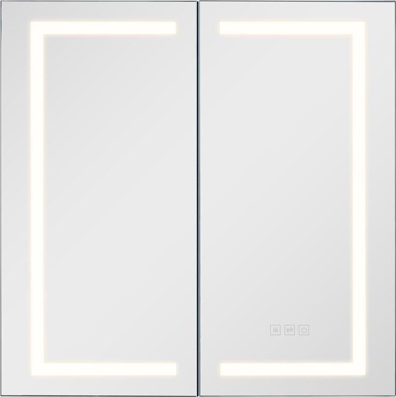 VEVOR Beleuchteter Medikamentenschrank mit HD-Spiegel 65 x 65 cm Einbau oder Wandmontage