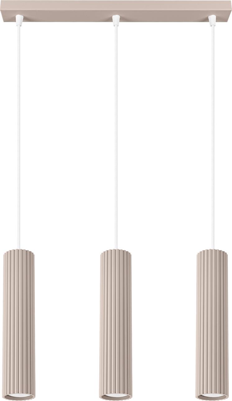 Pendelleuchte KARBON 3L taupe 3xGU10 10W Aluminium 98x6.5x45cm Sollux Lighting
