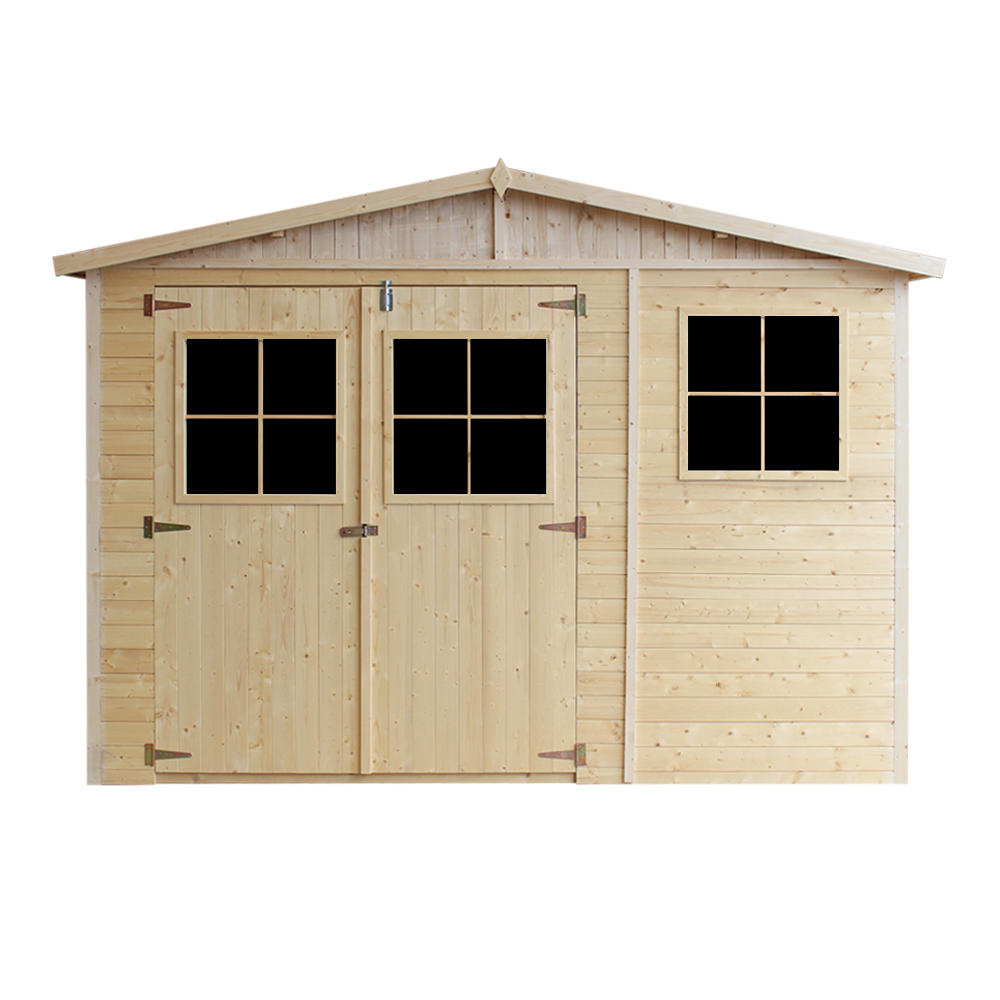 Holz Gartenschuppen MIT IMPRÄGNIERTEM BODEN - H226x516x324 cm/15 m² - TIMBELA M337+M337G