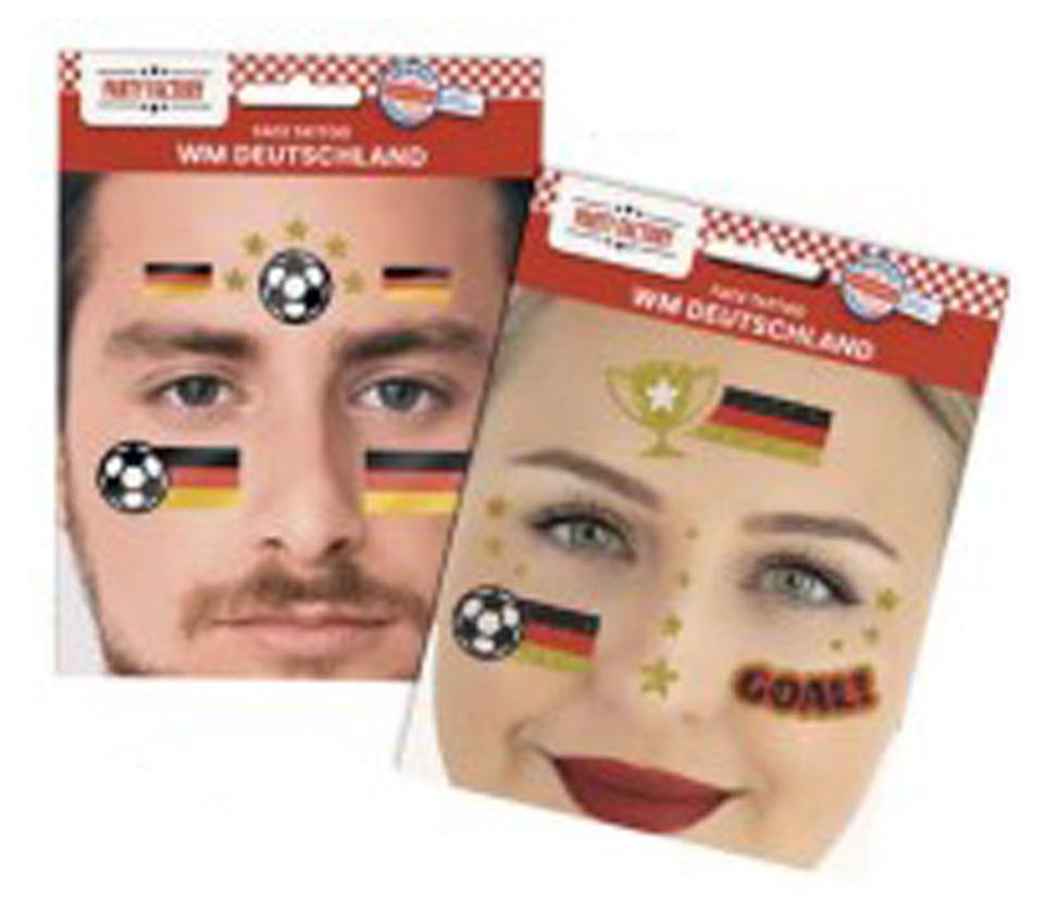 Sonstige Gesicht-Tattoo Fußball Mann bunt 1 Stück 0660707031
