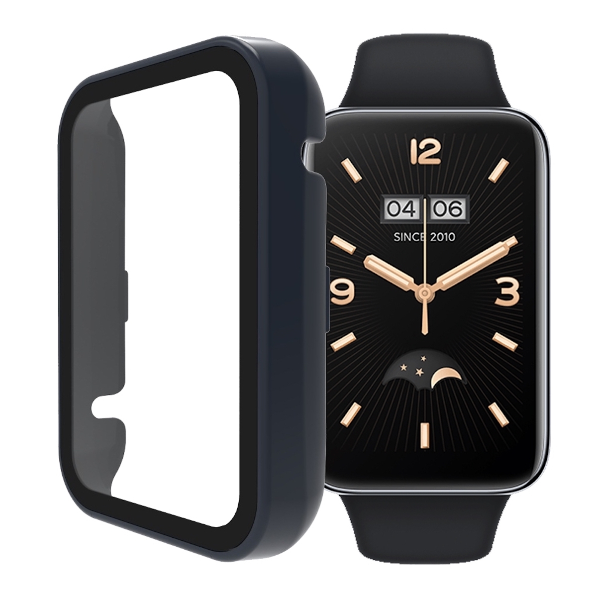 Pre Xiaomi Mi Band 7Pro Ochranný kryt PC Tempered Glass Dark Blue Case