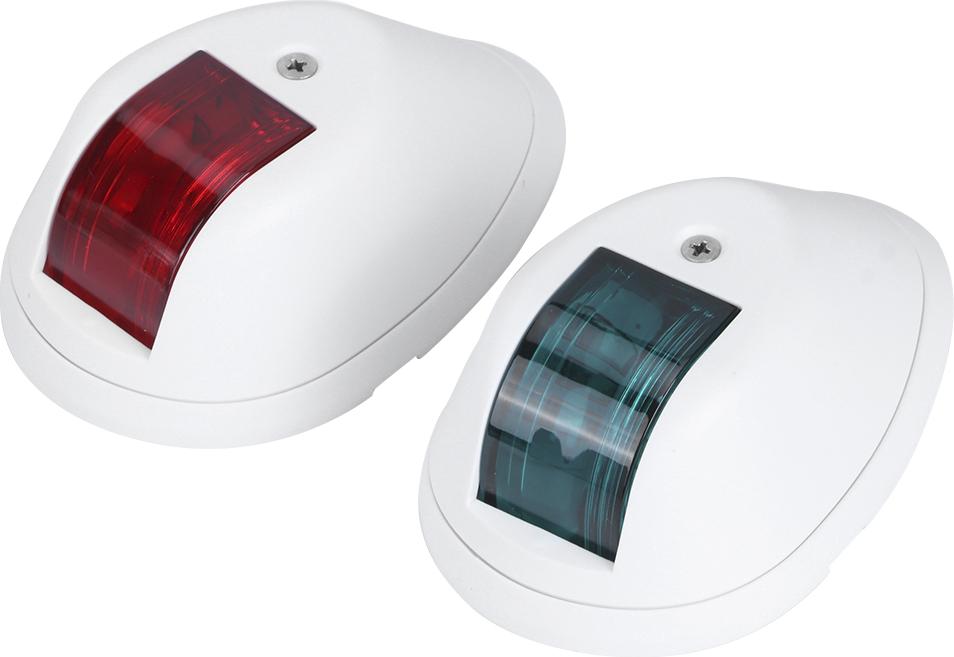 Gistuch 12 V LED-Navigationslicht, wasserdicht, grün, Steuerbord, rote Backbordlampe für Marine, Boot, Yacht, weißes Gehäuse