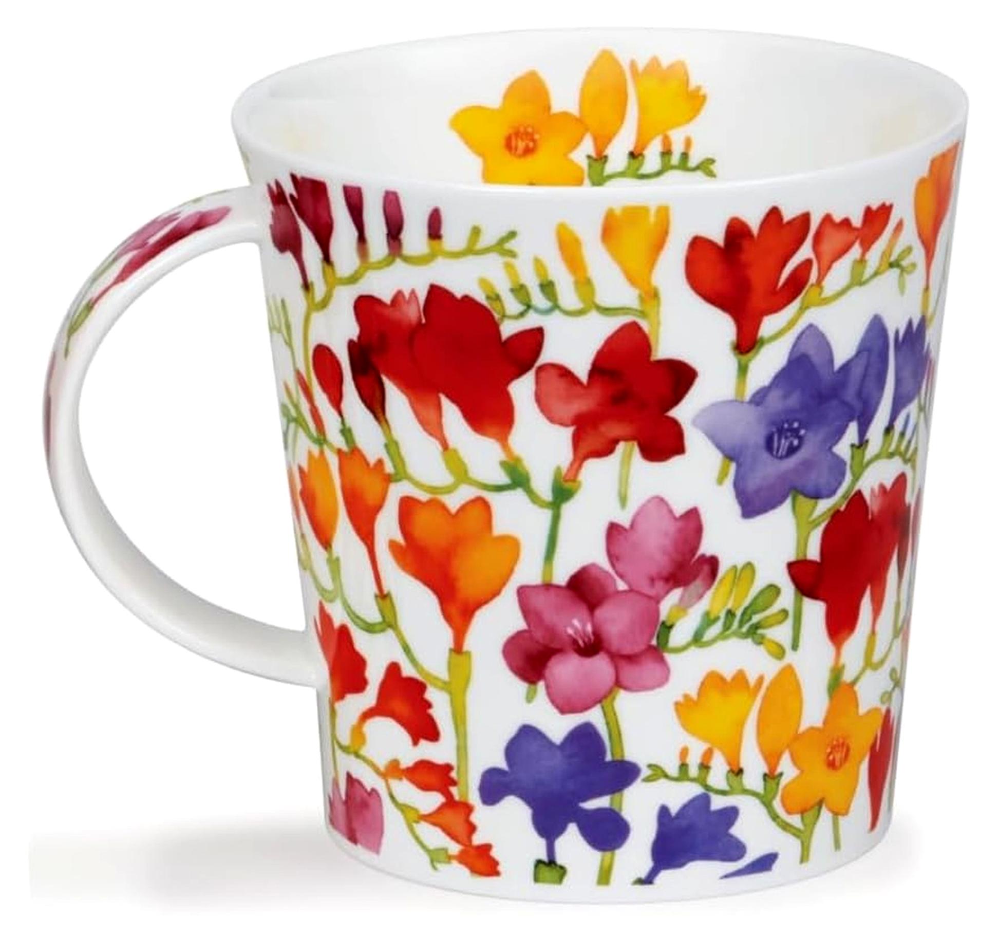 Markenlos Lomond Floral Fiesta Freesia Tasse aus feinem Knochenporzellan