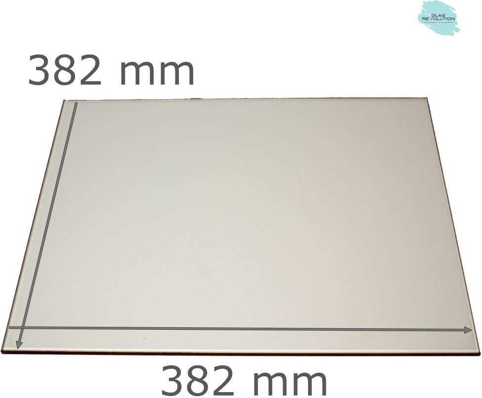 Glas Revolution Feuerfestes Kaminglas nach Maß | Ofenglas für alle Größen - (680,00 EUR / qm) - 382 mm x 382 mm kaminglas382382